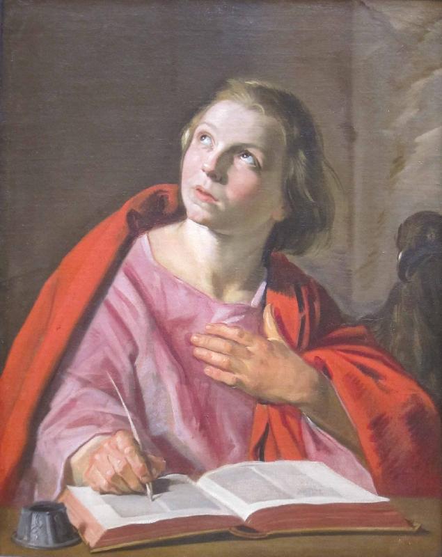 Frans Hals Johannes de Evangelist schrijvend oil painting image